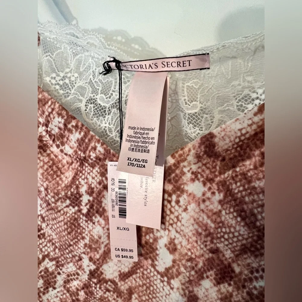 Women’s Victoria Secret Lace Snakeskin Print Lounge Tank Top. NEW! - Picture 4 of 7
